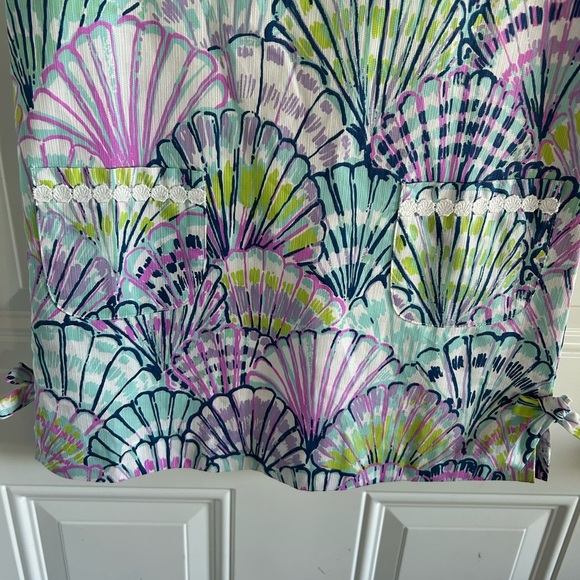 Lilly Pulitzer Seashell Embroidered Colorful Preppy Cute Sleeveless Dress Sz 10 - Picture 2 of 4